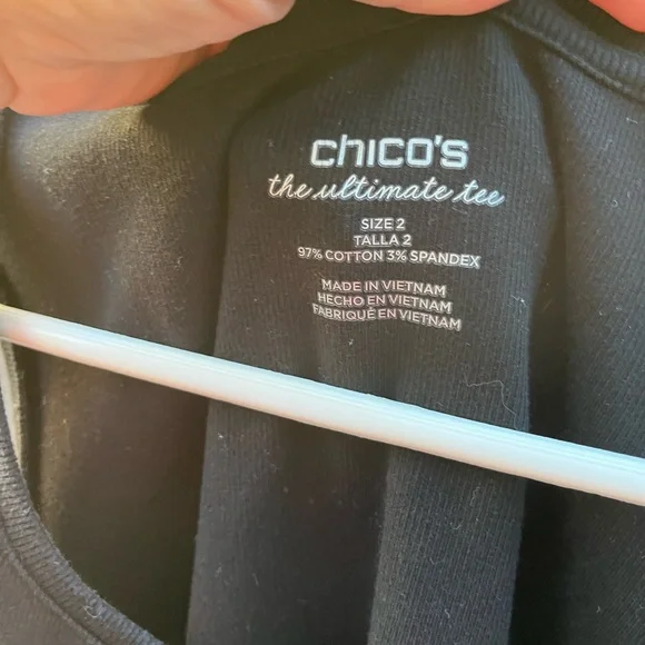 Chicos Ultimate T Bundle (3) Size 2 ( Women's M) Black Blue Lime 97% Cotton - Picture 3 of 8